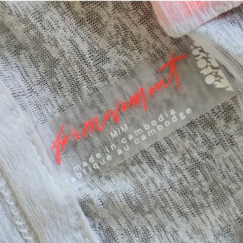 Athleta Karma Crop Top White Combo Sheer Burnout Snap Front NWT Size M - Picture 7 of 9